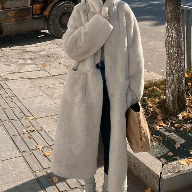2024 New Fur Coat Imitation Mink  Loose and Slim Thickened  Women's  Environmental  Medium Length  B64
