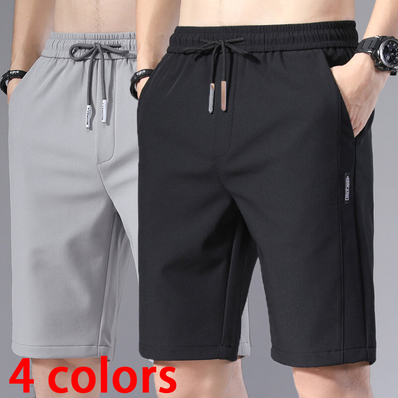 Pantalones cortos de playa con cordón para hombre, Shorts deportivos con cintura elástica, para correr, verano, 2024