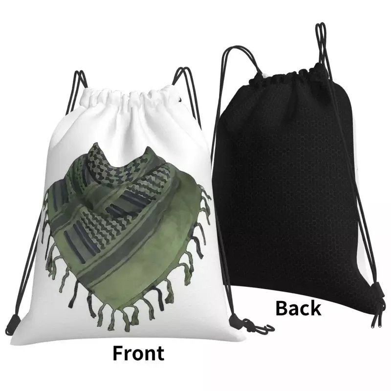 Shemagh-mochila con cordón para bufanda, bolsa de almacenamiento con bolsillo para libros, portátil e informal, para viaje y escuela