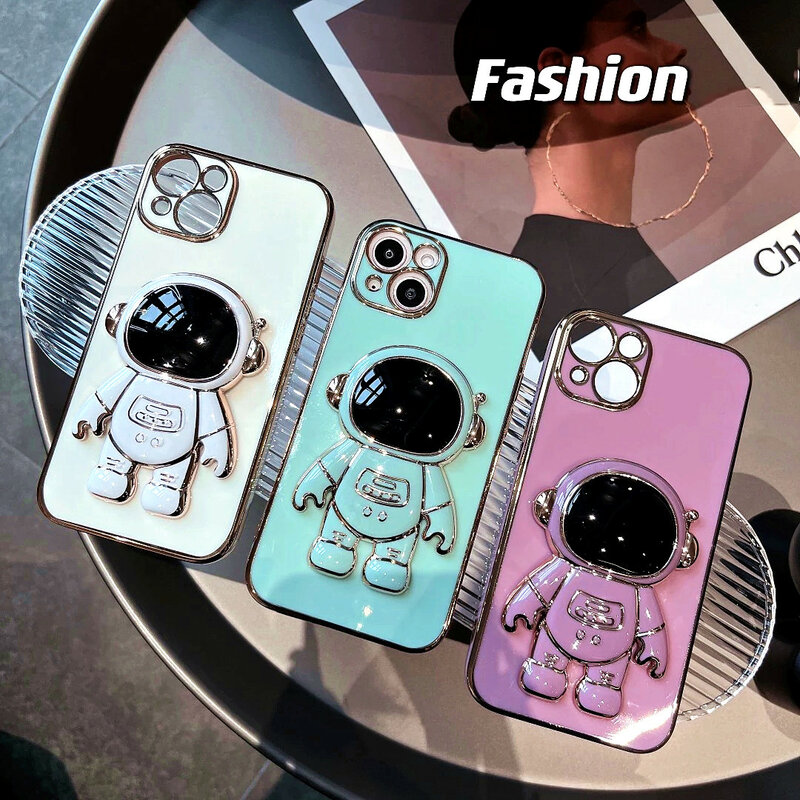 Astronaut Folding Stand Holder Phone Case For Xiaomi Redmi Note 11 10 9 8 7 Pro Max 11S 10S 9S 10A 13C 12C 10C 9A 9C 9T 8T Cover
