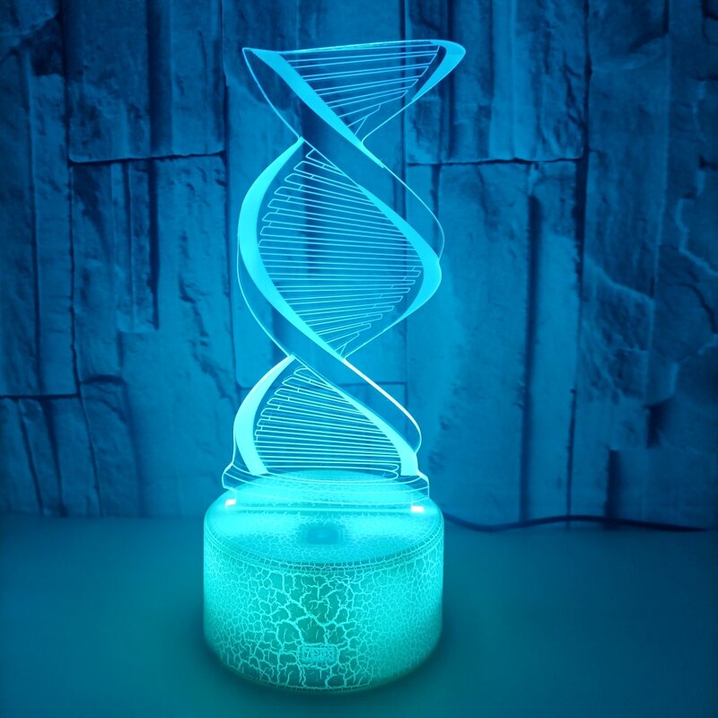 Nighdn DNA Model 3D Illusion Lamp Led Night Light with 7 Colors Changing Nightlight Bedroom Desk Lamps for Kids Gifts Home Decor