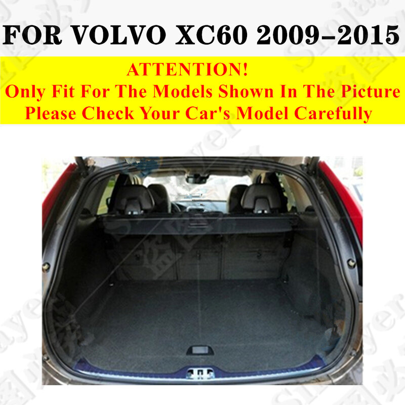 Alfombrilla de maletero de coche de lado alto para Volvo XC60, 2015, 2014, 2013, 2012, 2011, 2010, 2009, bandeja de maletero trasera, almohadilla de equipaje, forro de carga trasero, alfombra protectora