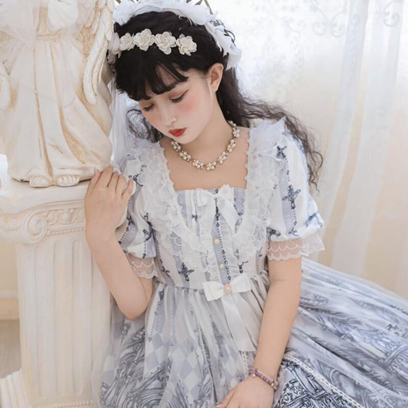 Stile gotico Vintage Lolita Jsk Dress donna giappone Harajuku costumi Cosplay ragazza in prigione festa principessa vittoriana Halloween