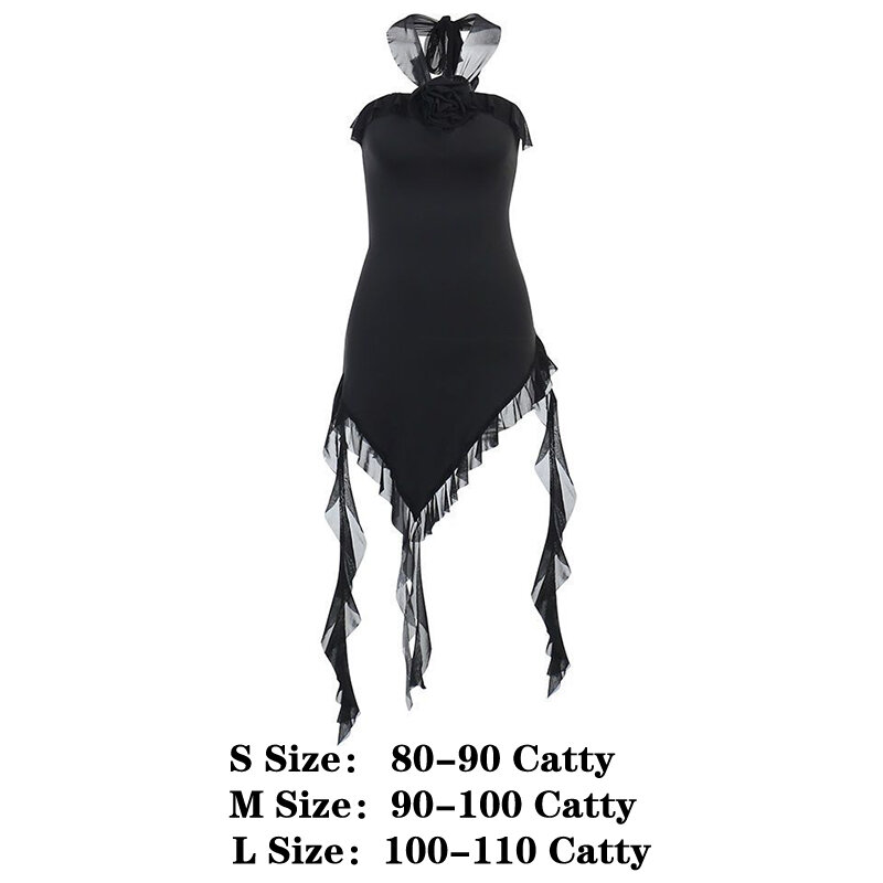 Sukienka damska nieregularna sukienka na ramiączkach z dekoltem w szpic spódnica zakrywająca biodra seksowna szczupła gorąca dziewczyna Sling krótka spódniczka sukienka