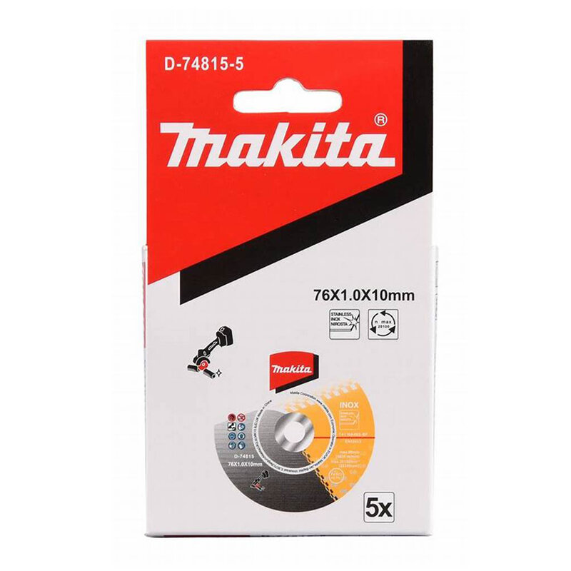 Режущий шлифовальный круг Makita DMC300, лезвие 76*1,0*10 мм, бытовой маленький режущий диск, 5 шт.