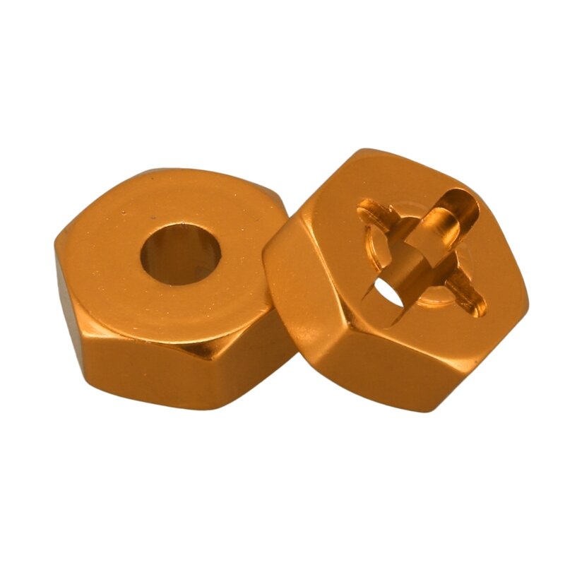 Wltoys 144001 1/14 rcカー用六角アダプター,アルミニウム合金,12mmホイールハブ,スペアパーツ,黄色