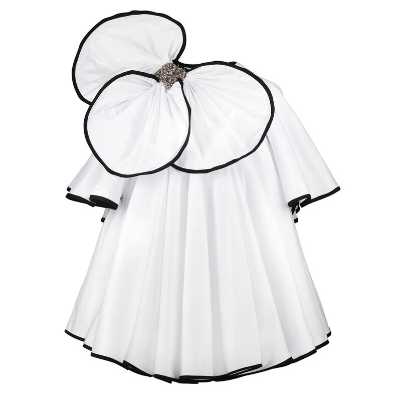 Jill Wish gaun anak perempuan bunga putih gaun A-Line putri anak manik-manik untuk ulang tahun pernikahan pesta perjamuan Kudus hari kehormatan J075