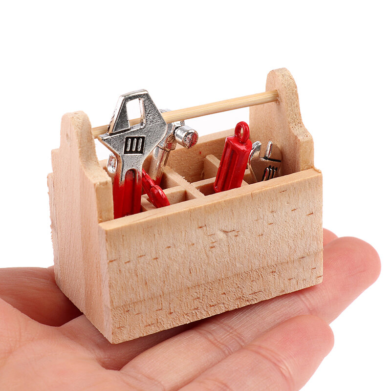 1 Set 1/12 Dollhouse Mini Reparatie Kits Accessoires Hammer Wrench Meubels Speelgoed Voor Poppenhuis
