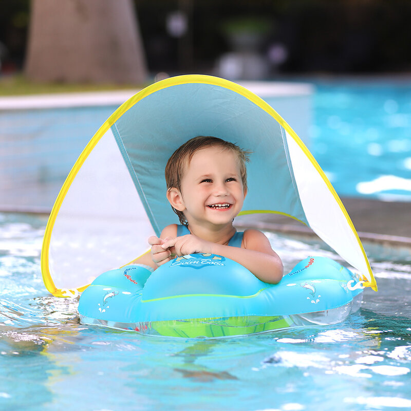 Детский Плавающий поплавок с навесом, надувной плавающий круг для младенцев, аксессуары для бассейна, круглые летние игрушки для купания, Прямая поставка