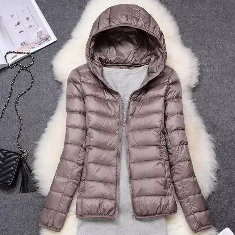 여성용 퍼퍼 재킷, 초경량 포장 가능 후드 다운 코트, 여성 ERFR, 15 가지 색상, 2023 가을 용수철, 신상 겨울 코트