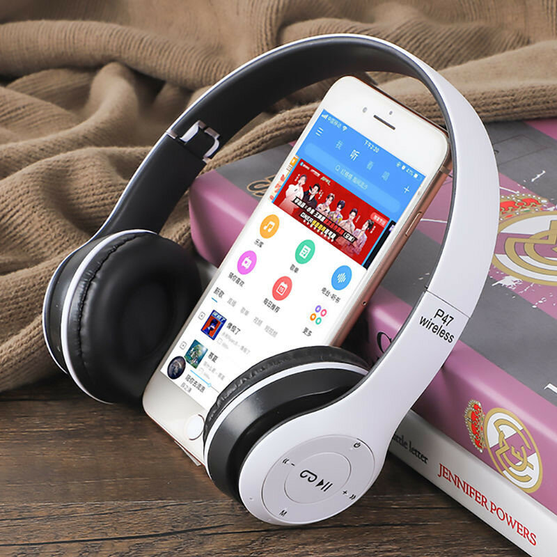 Stereo P47 Headset 5.0 Bluetooth Headset Opvouwbare Serie Draadloze Sport Game Headset Voor Iphone Xiaomi