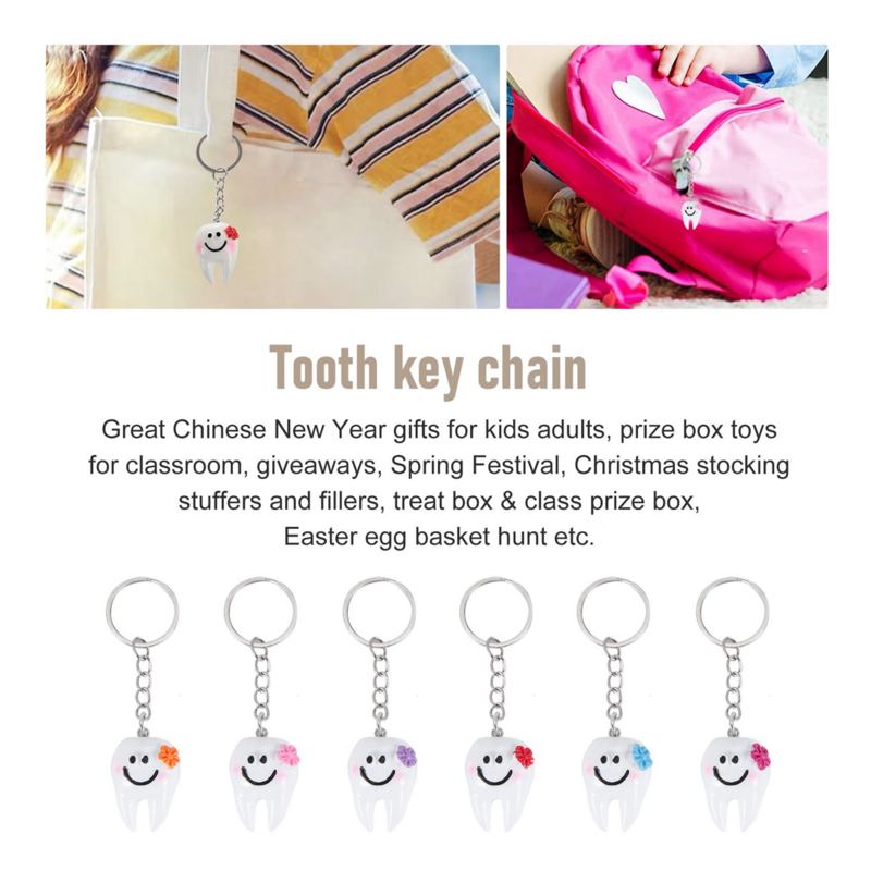 20 pcs portachiavi Hang Tooth Shape Cute Dental Gift
