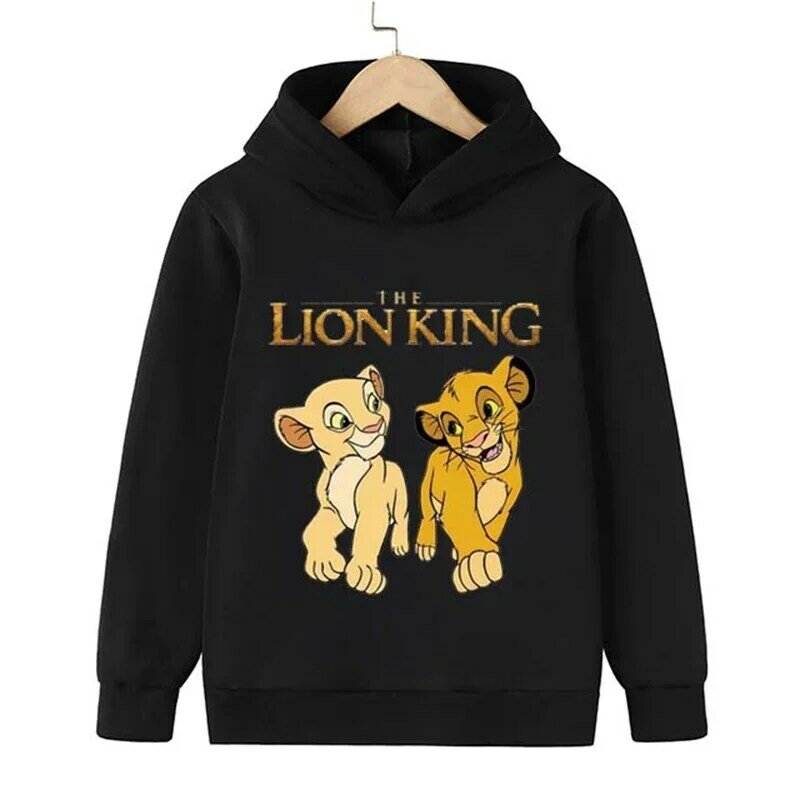 Disney Simba Men and Women Hoodies Graphic The Lion King Cartoon Boys Girls Printed Sweatshirt Children Tops Long-Sleeve Clothes