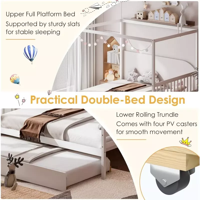 Marco de cama para niños, No necesita resorte de caja, marco de cama para niños