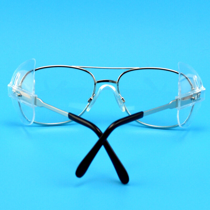 Okulary ochronne korekcyjne z ochroną bocznego skrzydła ochrona przed promieniowaniem UV blokujące niebieskie światło metalowe okulary dla krótkowidzów