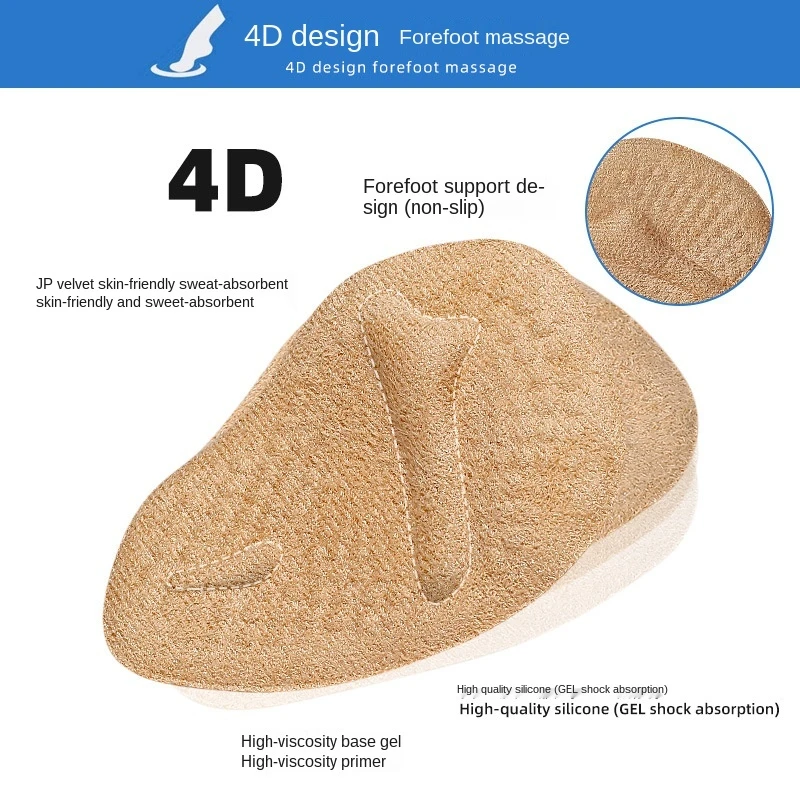 Silicone Forefoot Insert Metatarsal Pads for Women High Heels Sandals Non-slip Ball of Foot Cushions Pads for Feet Pain Relief