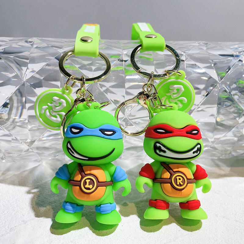 Teenage Mutant Ninja Turtle Keychain para crianças, chaveiro tartaruga dos desenhos animados, Leo, Raph, Mikey Don, presentes para meninos e meninas, em estoque