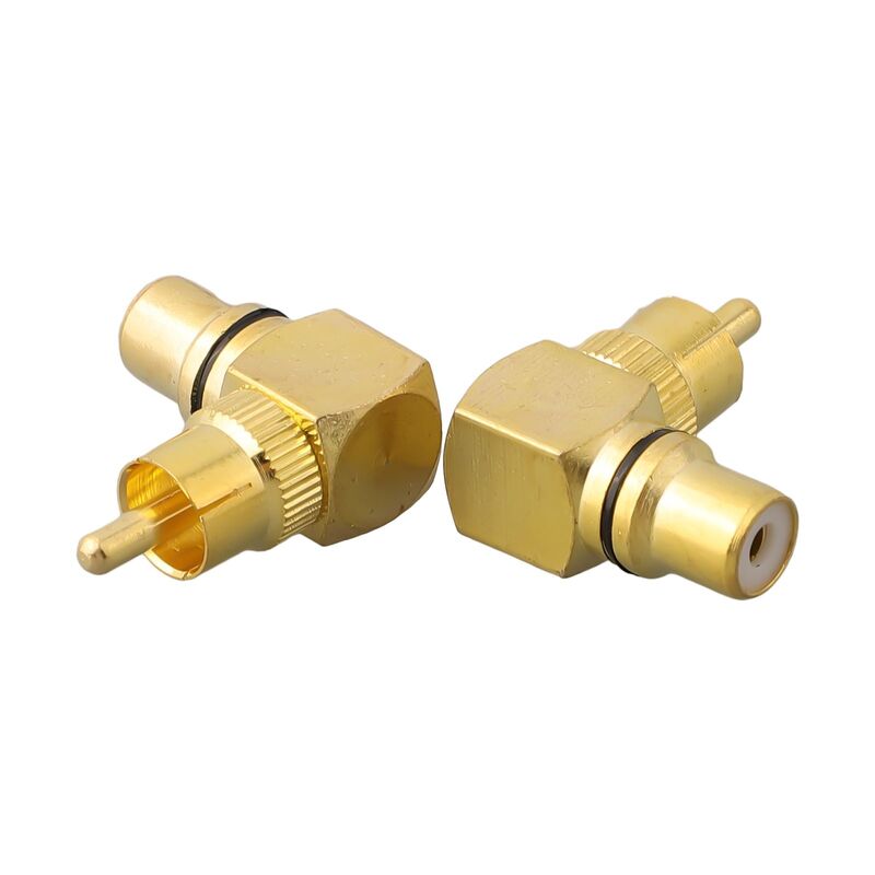 2022 Brand New Audio Equipment Audio Plug RCA Converter All -Copper Conversion Plug RCA Male Gold Right -Angle