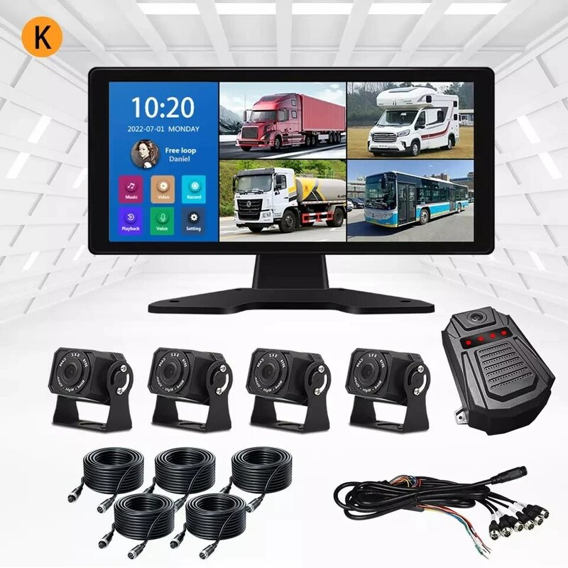Car Monitor 10.36 Inch Night Vision 4K MP5 touch tachograph BSD Function Truck Rear View Camera Reversing Parking System
