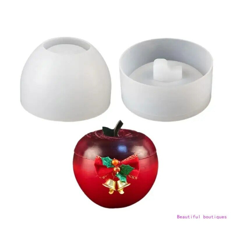 Christmas Fruit Storage Box Mold Candle Cup with Lid Concrete Silicone Mould DIY Flowerpot Jar Resin Plaster Cement DropShip