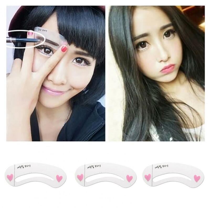 3Pcs Eyebrow Stencils Assistant Silicone Practical Eyebrow Stencil Molds for Makeup Novice Eye Brow Drawing Guide