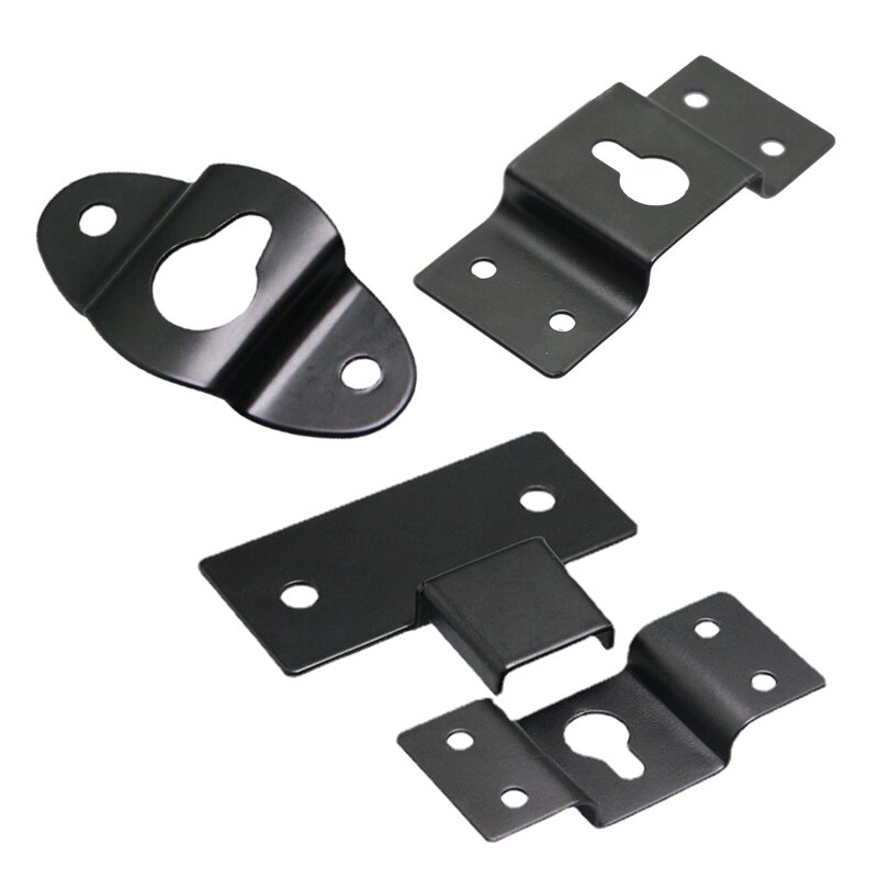 Soportes de altavoz de Metal, soporte de pared negro, gancho de hierro, placa de suspensión para altavoz, soporte de sonido envolvente, fácil de instalar