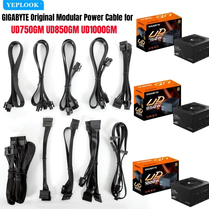 GIGABYTE-Cable de alimentación serie UD-GM, Original, para UD750GM UD850GM UD1000GM Modular PSU PCIe 8Pin 6 + 2Pin CPU 4 + 4Pin SATA Molex 24Pin