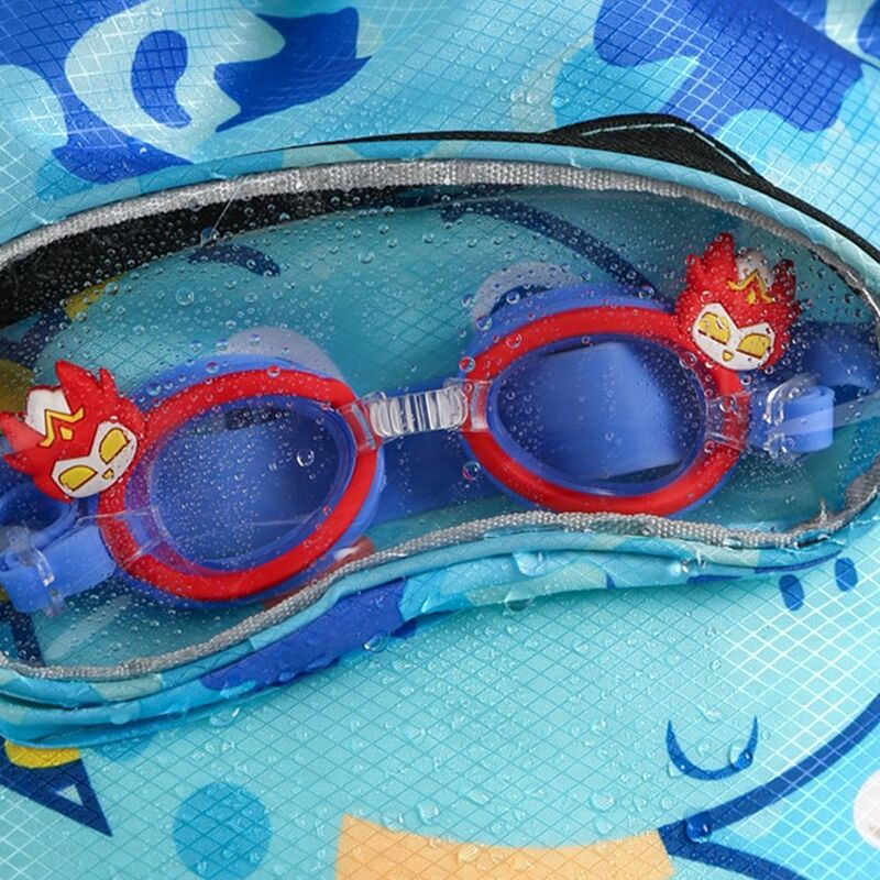 Bolsa de natación con cordón de dibujos animados, mochila de natación portátil de doble hombro para niños, impermeable, seco, húmedo, separado