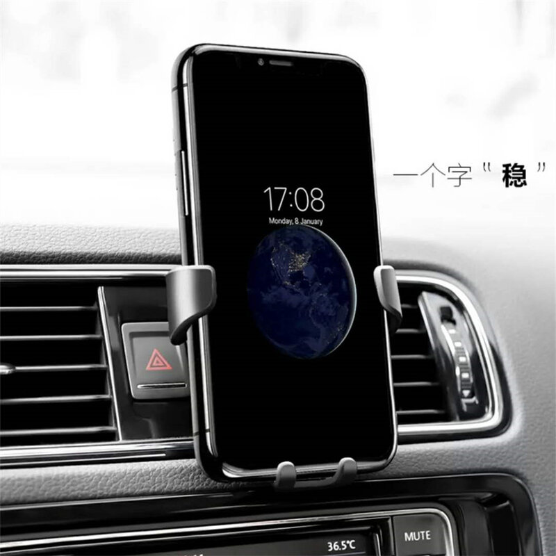 Universal Gravidade Auto titular do telefone móvel, ar do carro Vent Clip Mount, suporte suporte suporte celular, iPhone, Samsung