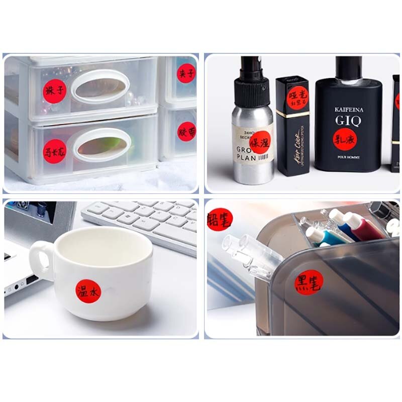 15 fogli Red Round Spot Circles Sealing Sticker etichette di carta adesivi a punti fai da te per inventario organizzare l'etichetta rossa