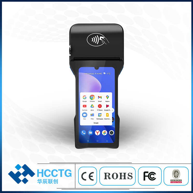 6,26 дюймовый LCD Android 12 4G Smart POS-терминал с 80 мм принтером Z93