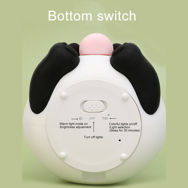Lámpara de dormir de dibujos animados de Panda, luz nocturna de Color cálido, 3 Ajustes de brillo, temporizador, portátil, recargable por USB