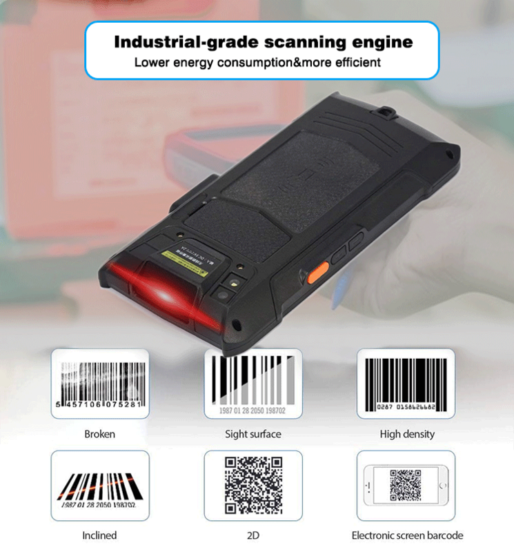 Barcode Scanner com NFC Reader, Android PDAS, Mobile, Assistente Digital, 1D, 2D, C50 Plus, Mobile