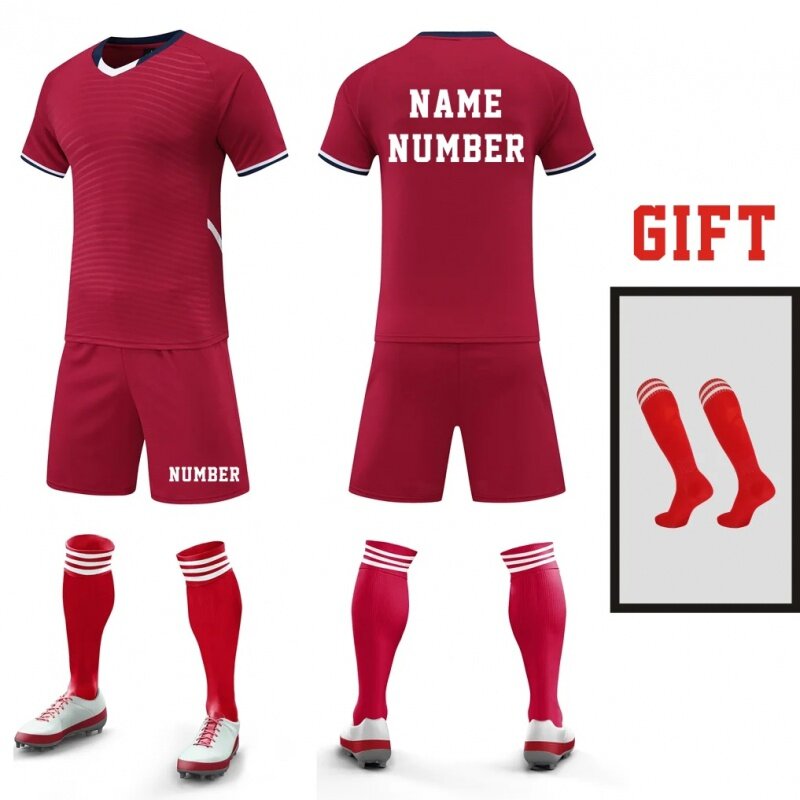 Camiseta de fútbol para niños, chándal de fútbol para jóvenes, conjunto de 3 piezas, 7 #10 # corto, nuevo estilo Camisa de manga larga