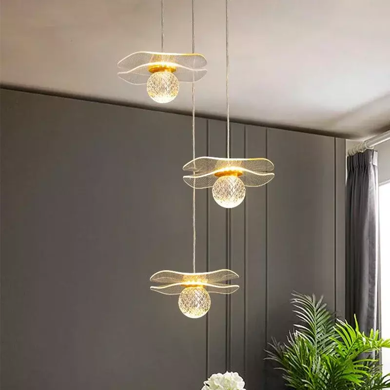 Acrylic Art Pendent Lights Modern LED Light Fixtures kitchen island Dining Room bedside small Hanging Decor salon Lamp