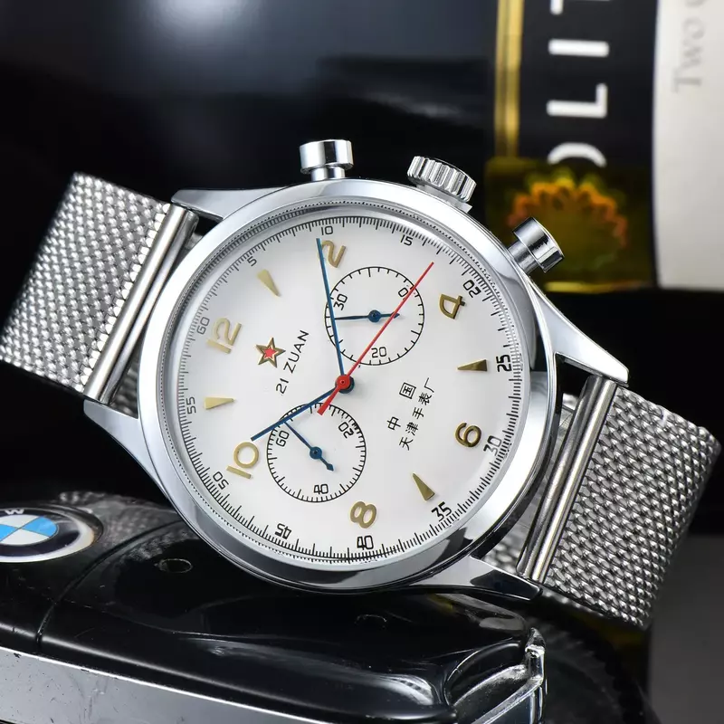 Tylko AAA zegarki męskie luksusowe sportowe z pełną stalą automatyczne zegarki na rękę z datą i wysoką czułością biznesowy zegarek kwarcowy AAA zegarki mewa