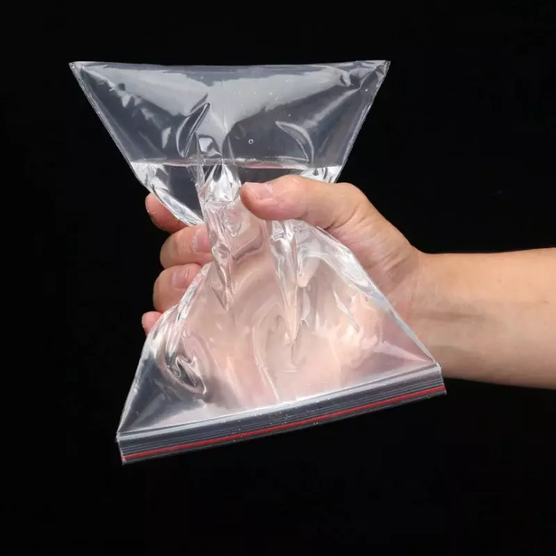 200/100Pcs Thicken Zipper Sealed Bags Clear Plastic Storage Bag for Small Jewelry Food Packing Reclosable Zippers Sealing Pouch