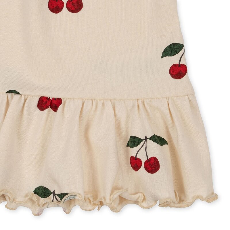 KS-Conjunto de ropa para bebé, Camiseta con estampado de cerezas, pantalones cortos, vestidos con corazón, Tops con tirantes, ropa informal, verano 2024
