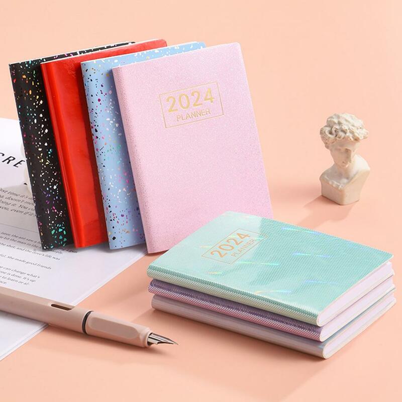 2024 A7 мини-журнал, кожаная блокнотная книга путешественника, карманный дневник, блокнот, двухстрочный дизайн, планировщик, Студенческая книга