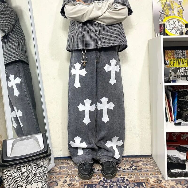 Pantalon Droit Polyvalent de Style Coréen, Mode Simple Harajuku, Jean Aadt Y2K, Décontracté, 03, Taille Haute, Couple Fjj