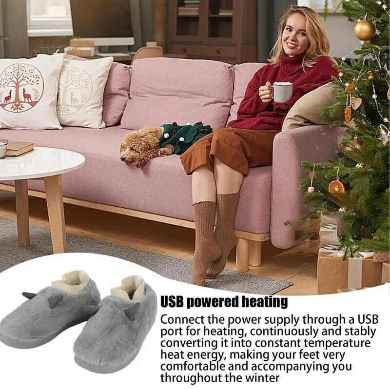 USB النعال الكهربائية ساخنة للرجال والنساء ، دفئا القدم ، والأحذية الدافئة ، التمهيد النعال الشتاء ، هدية عيد الميلاد