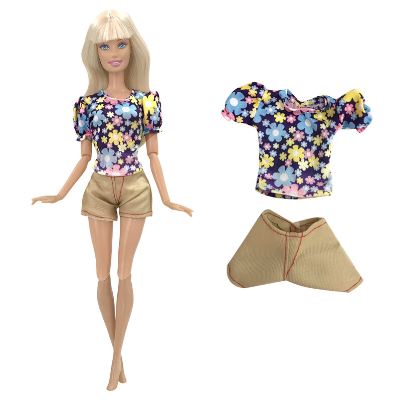 Nk Officiële Handgemaakte Shirt Prinses Party Shorts Outfit Mode Pak 1/6 Bjd Doll Kleding Voor Barbie Doll Accessoires