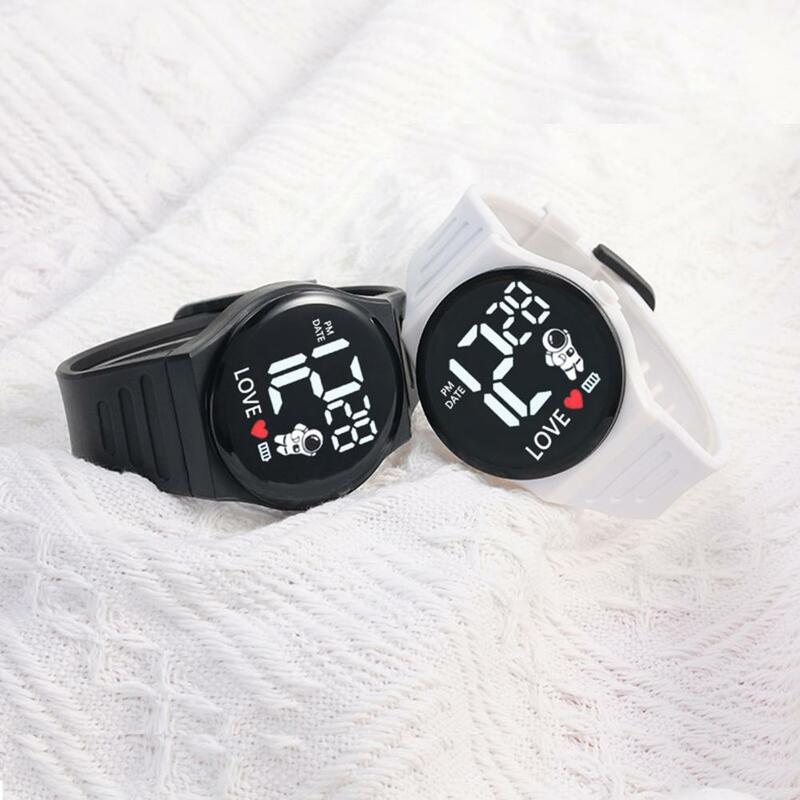 Silicone Wristband Watch Ergonomic Design Wristwatch Spaceman Pattern Led Electronic Watch with Soft Silicone Strap for Men