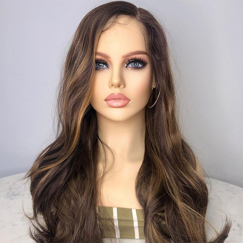 21A Grade Highlight Natural Wave European Human Hair Jewish 13x4 Lace Front Wig For Black Women Soft Glueless Baby Hair Daily