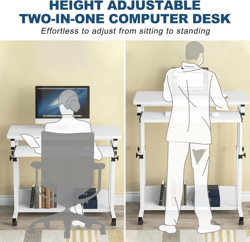 Tribesches طاولة كمبيوتر محمول قابل للتعديل ، مكتب قائم متنقل