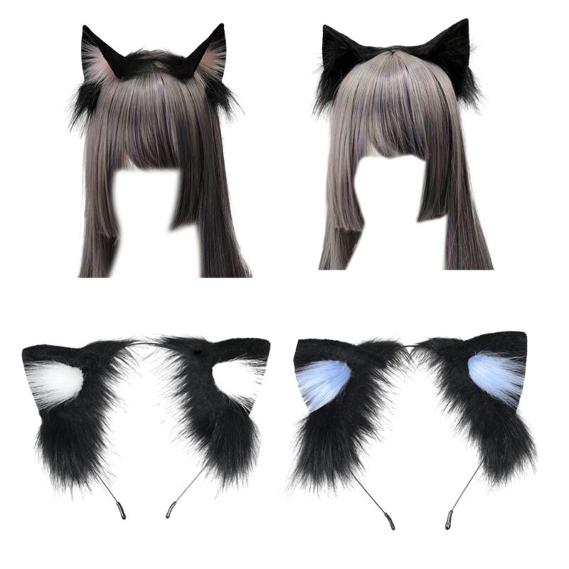 Spa chuveiro bandana gato orelha forma cabelo hoop festa headpiece cosplay anime adereços