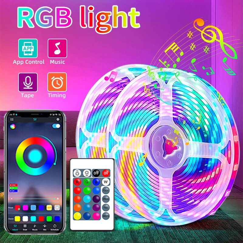 1-30M 5050 RGB LED Strip Light WS2812b USB Bluetooth Wifi 5V luci a LED Luces flessibili Led Ribbon RGB TV retroilluminazione diodo Tape