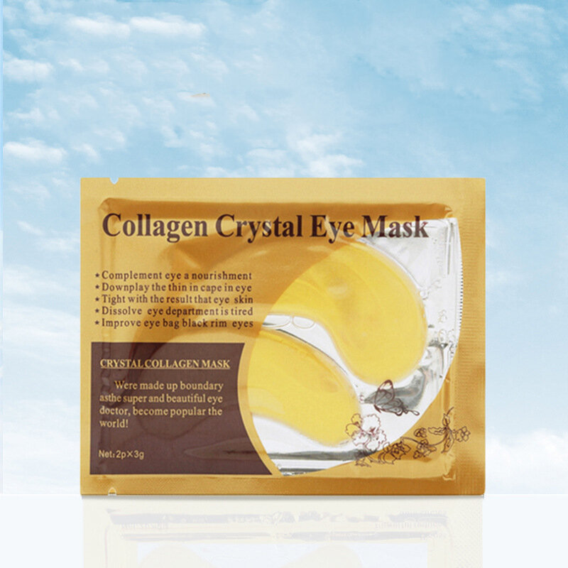 Hot 1 para kolagenowa maseczka pod oczy Gold Crystal płatki pod oczy dla pielęgnacja oczu ciemne koła usuń Anti-Aging zmarszczek skóry pielęgnacja oczu