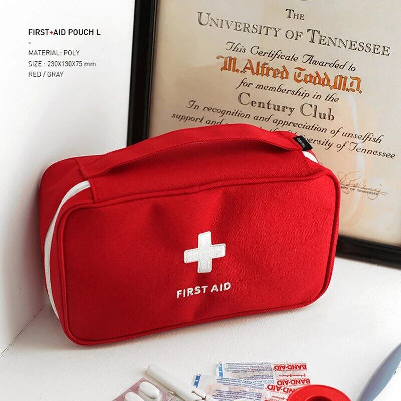 Bolsa de almacenamiento médica portátil para viaje al aire libre, Kit de primeros auxilios para píldoras de medicina, gran capacidad, Oxford, Kits de emergencia médica