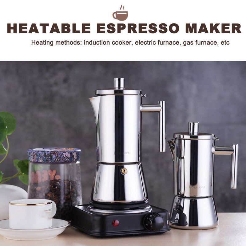 Moka Kaffeekanne verdickt Edelstahl Mokka Wasserkocher kubanische Espresso maschine Tasse für Gasherd oder Induktion sherd
